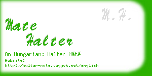mate halter business card