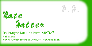 mate halter business card